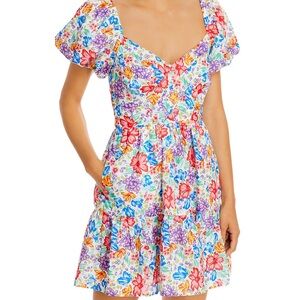 Aqua mini floral dress